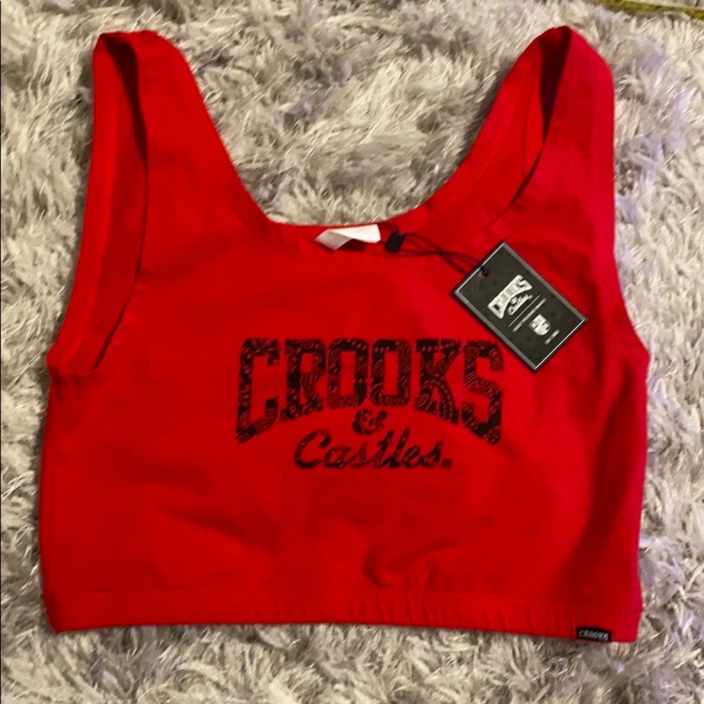 Red crooks and castle bralette in a size small